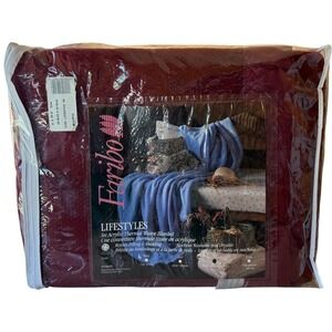 Vintage Faribo Lifestyles Acrylic Thermal Weave Blanket Burgundy NIP NOS New